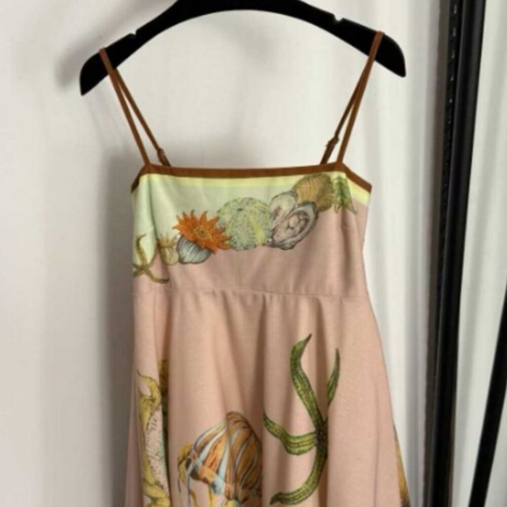 Zimmerman Marine-Inspired Shell Print Elegant Strapless Dress
